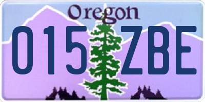 OR license plate 015ZBE