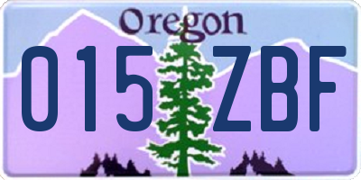 OR license plate 015ZBF
