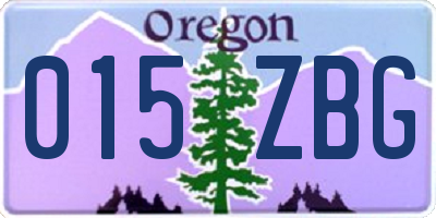 OR license plate 015ZBG