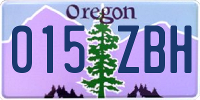 OR license plate 015ZBH
