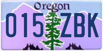 OR license plate 015ZBK