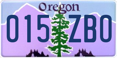 OR license plate 015ZBO