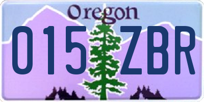 OR license plate 015ZBR
