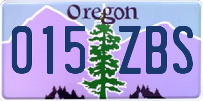 OR license plate 015ZBS