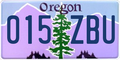 OR license plate 015ZBU