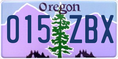 OR license plate 015ZBX