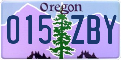 OR license plate 015ZBY