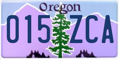 OR license plate 015ZCA
