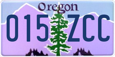 OR license plate 015ZCC