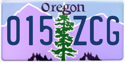 OR license plate 015ZCG