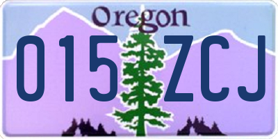 OR license plate 015ZCJ