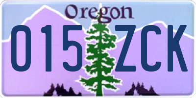 OR license plate 015ZCK