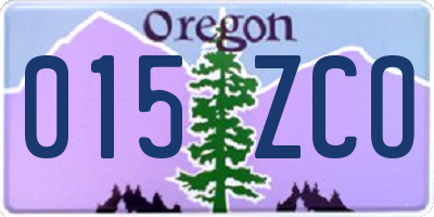 OR license plate 015ZCO