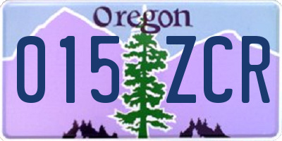 OR license plate 015ZCR