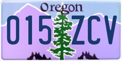 OR license plate 015ZCV