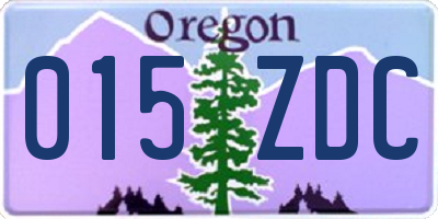 OR license plate 015ZDC