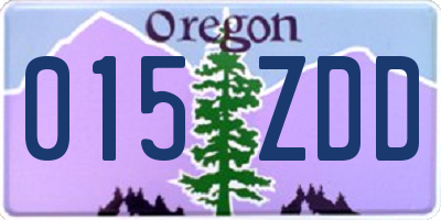 OR license plate 015ZDD