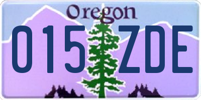 OR license plate 015ZDE