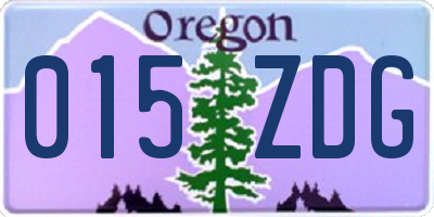 OR license plate 015ZDG