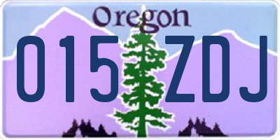 OR license plate 015ZDJ