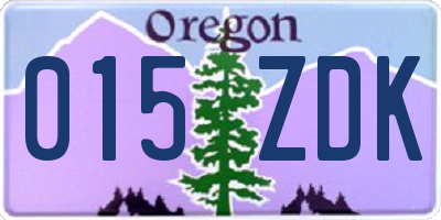 OR license plate 015ZDK