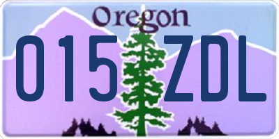 OR license plate 015ZDL