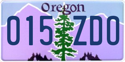 OR license plate 015ZDO