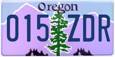 OR license plate 015ZDR