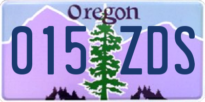 OR license plate 015ZDS