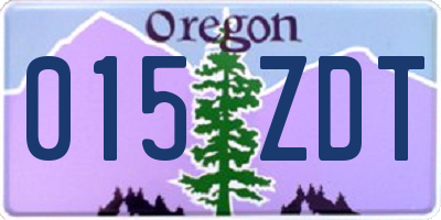 OR license plate 015ZDT