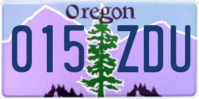 OR license plate 015ZDU