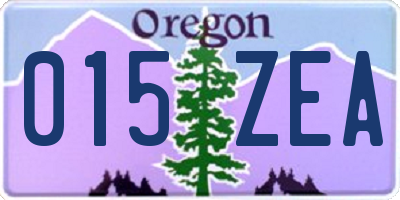 OR license plate 015ZEA