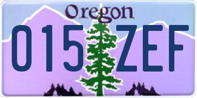 OR license plate 015ZEF