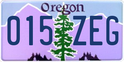 OR license plate 015ZEG