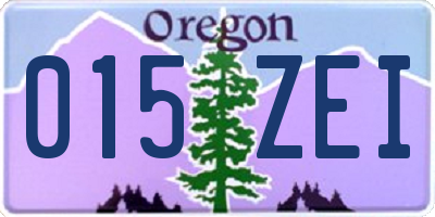 OR license plate 015ZEI