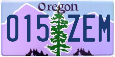 OR license plate 015ZEM