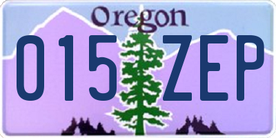 OR license plate 015ZEP