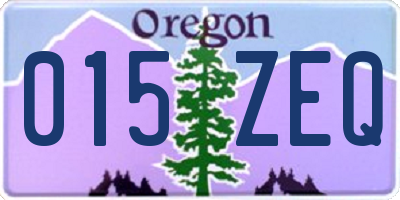 OR license plate 015ZEQ