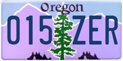 OR license plate 015ZER
