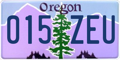 OR license plate 015ZEU