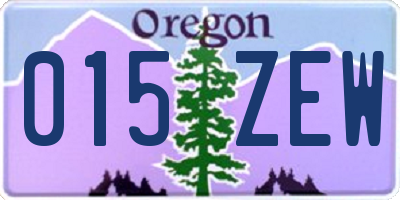 OR license plate 015ZEW
