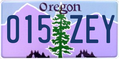 OR license plate 015ZEY