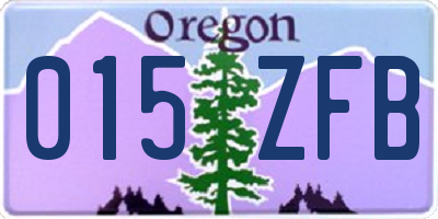 OR license plate 015ZFB