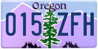OR license plate 015ZFH