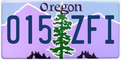 OR license plate 015ZFI