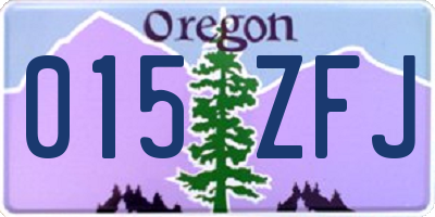 OR license plate 015ZFJ
