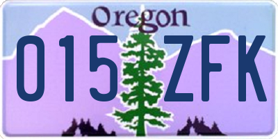 OR license plate 015ZFK