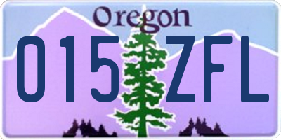 OR license plate 015ZFL