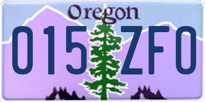 OR license plate 015ZFO