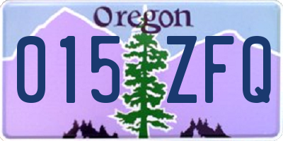 OR license plate 015ZFQ
